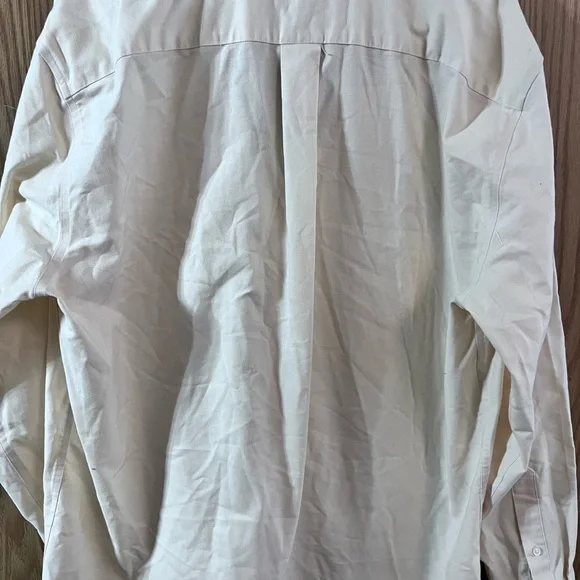 Stafford Men's Button-Down Shirt in Cream - Picture 5 of 5